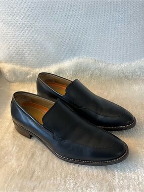 Cole Haan Black Leather Slip-On Dress Loafers